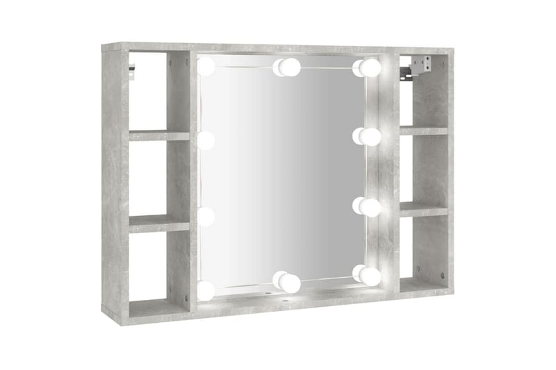 beBasic spejlskab med LED-lys 76x15x55 cm betongrå - GrÃ¥ - Hus & renovering - Køkken & bad - Badeværelse - Badeværelsesmøbler - Spejlskabe