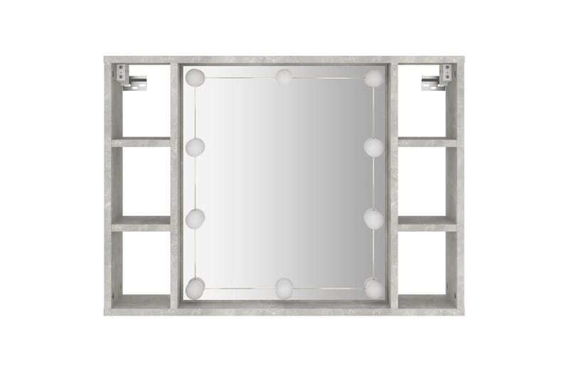 beBasic spejlskab med LED-lys 76x15x55 cm betongrå - GrÃ¥ - Hus & renovering - Køkken & bad - Badeværelse - Badeværelsesmøbler - Spejlskabe