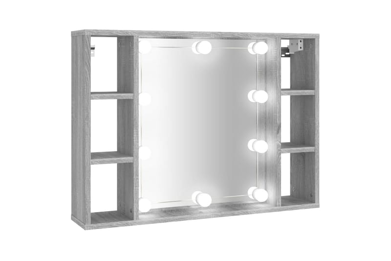 beBasic spejlskab med LED-lys 76x15x55 cm grå sonoma-eg - GrÃ¥ - Hus & renovering - Køkken & bad - Badeværelse - Badeværelsesmøbler - Spejlskabe