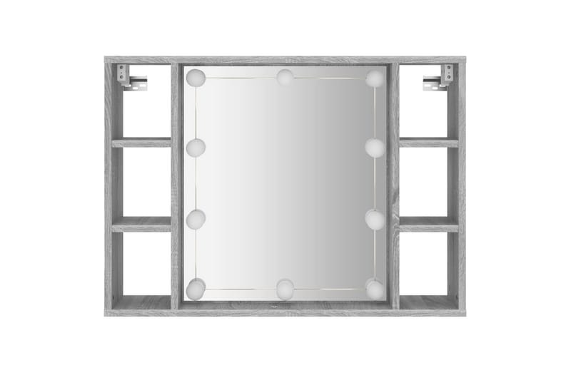 beBasic spejlskab med LED-lys 76x15x55 cm grå sonoma-eg - GrÃ¥ - Hus & renovering - Køkken & bad - Badeværelse - Badeværelsesmøbler - Spejlskabe