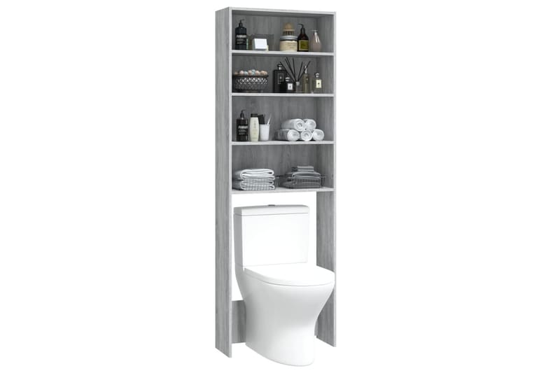 beBasic vaskemaskineskab 64x24x190 cm grå sonoma-eg - Hus & renovering - Køkken & bad - Badeværelse - Badeværelsesmøbler - Badeværelsesskab