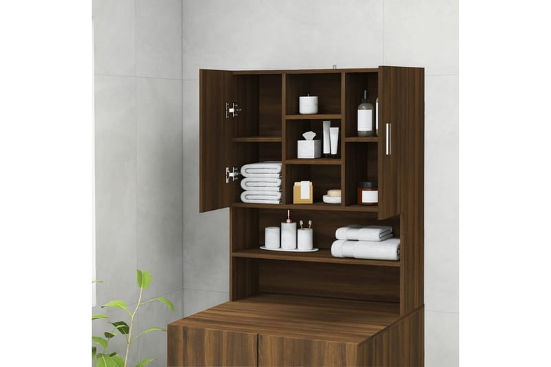 beBasic vaskemaskineskab 70,5x25,5x90 cm brun egetræsfarve - Hus & renovering - Køkken & bad - Badeværelse - Badeværelsesmøbler - Badeværelsesskab