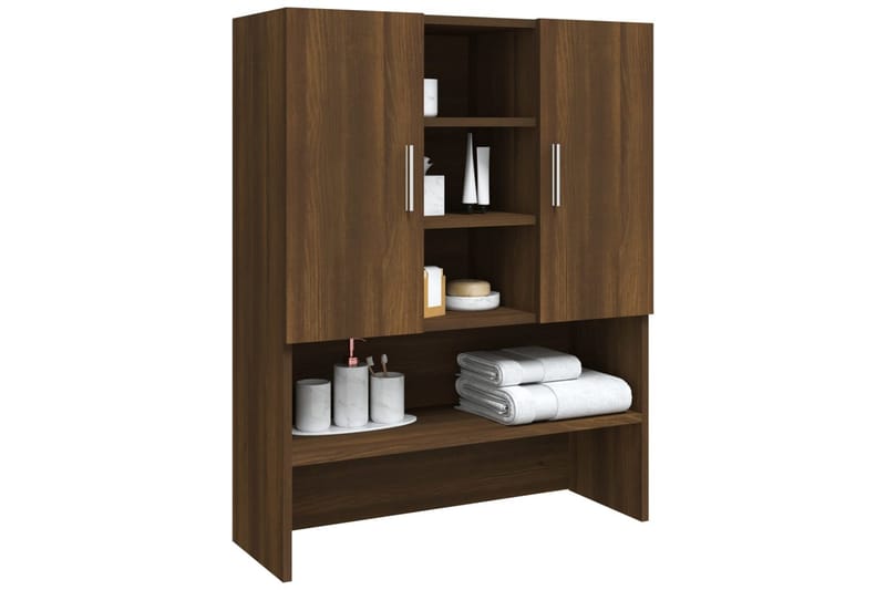 beBasic vaskemaskineskab 70,5x25,5x90 cm brun egetræsfarve - Hus & renovering - Køkken & bad - Badeværelse - Badeværelsesmøbler - Badeværelsesskab