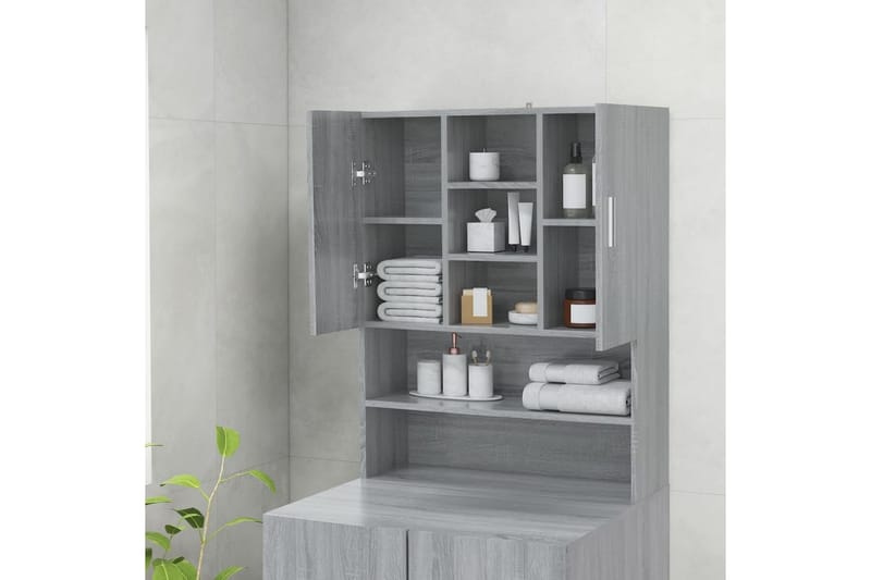 beBasic vaskemaskineskab 70,5x25,5x90 cm grå sonoma-eg - Hus & renovering - Køkken & bad - Badeværelse - Badeværelsesmøbler - Badeværelsesskab