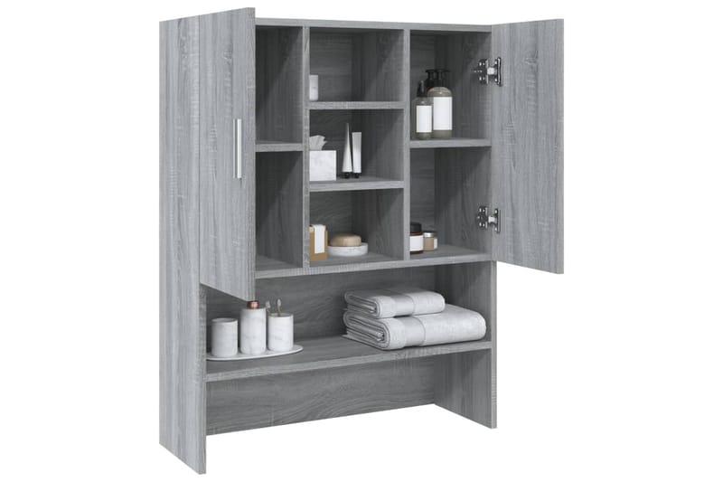 beBasic vaskemaskineskab 70,5x25,5x90 cm grå sonoma-eg - Hus & renovering - Køkken & bad - Badeværelse - Badeværelsesmøbler - Badeværelsesskab