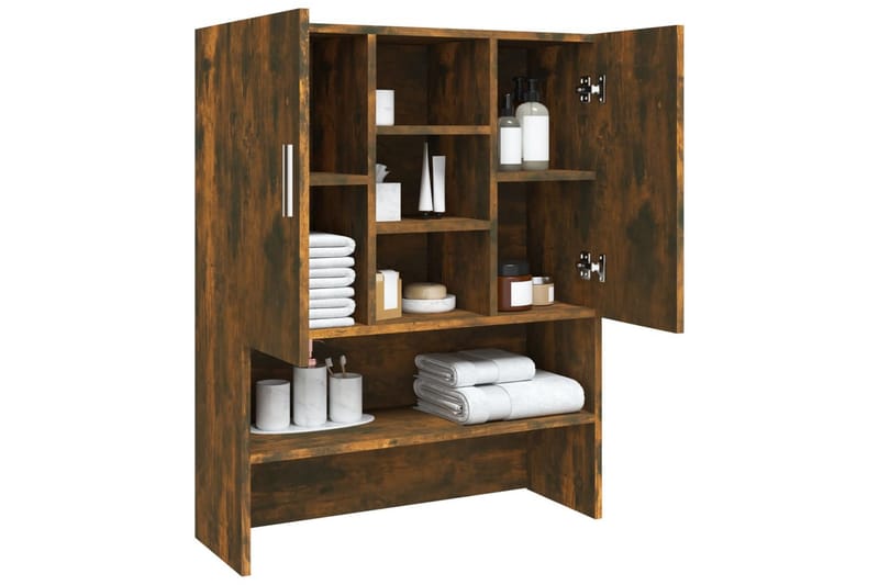 beBasic vaskemaskineskab 70,5x25,5x90 cm røget egetræsfarve - Hus & renovering - Køkken & bad - Badeværelse - Badeværelsesmøbler - Badeværelsesskab