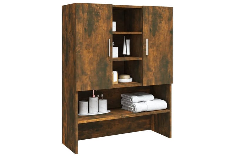 beBasic vaskemaskineskab 70,5x25,5x90 cm røget egetræsfarve - Hus & renovering - Køkken & bad - Badeværelse - Badeværelsesmøbler - Badeværelsesskab