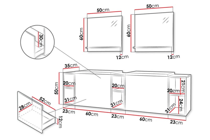 Bubup Møbelsæt til Badeværelse - Hus & renovering - Køkken & bad - Badeværelse - Badeværelsesmøbler - Komplette møbelpakker
