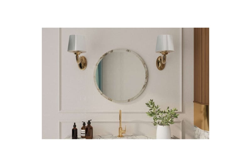 Buhem Badeværelsesspejl 60 cm Rund - Marmor - Hus & renovering - Køkken & bad - Badeværelse - Badeværelsesmøbler - Badeværelsesspejl