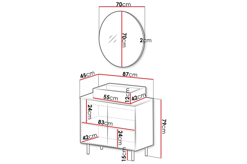 Casa Håndvaskeskab - Beige - Hus & renovering - Køkken & bad - Badeværelse - Badeværelsesmøbler - Underskab badeværelse
