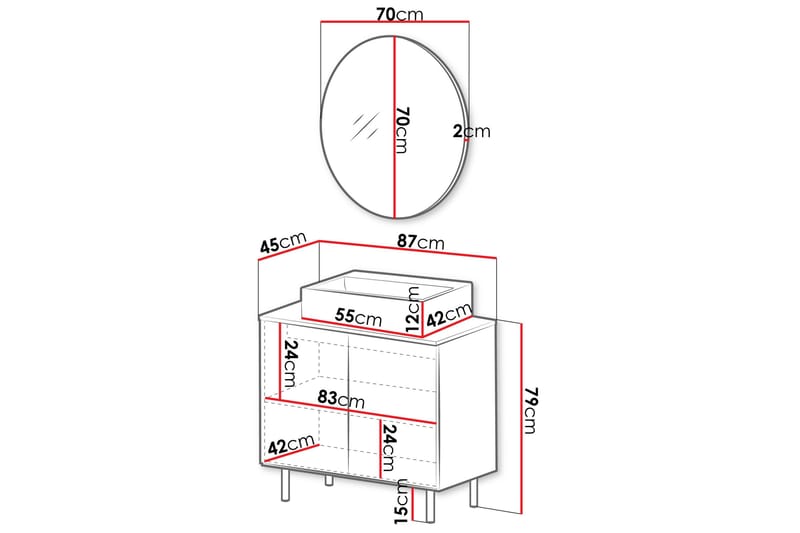 Casa Håndvaskeskab - Sort - Hus & renovering - Køkken & bad - Badeværelse - Badeværelsesmøbler - Underskab badeværelse