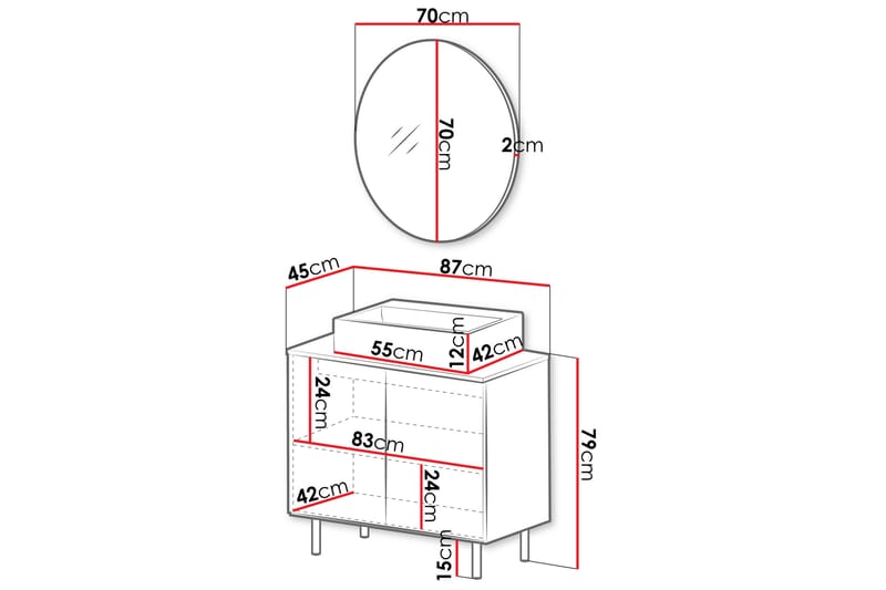 Casa Håndvaskeskab - Sort - Hus & renovering - Køkken & bad - Badeværelse - Badeværelsesmøbler - Underskab badeværelse