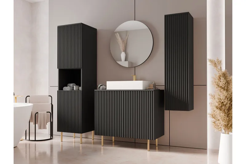 Casa Komplett møbelpakke - Sort - Hus & renovering - Køkken & bad - Badeværelse - Badeværelsesmøbler - Komplette møbelpakker