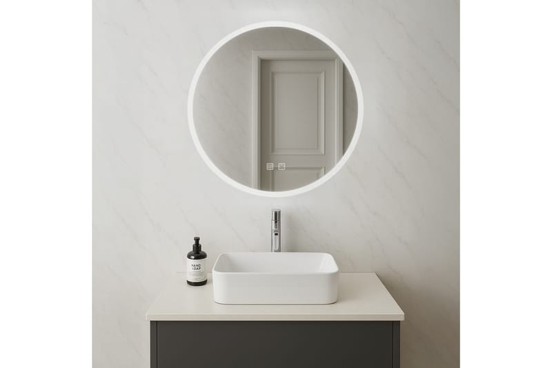 Clas Rundt Badeværelsesspejl med LED-belysning 100 cm - Anti-Fog og Touch-Kontrol - Hus & renovering - Køkken & bad - Badeværelse - Badeværelsesmøbler - Badeværelsesspejl