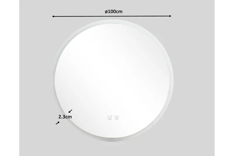Clas Rundt Badeværelsesspejl med LED-belysning 100 cm - Anti-Fog og Touch-Kontrol - Hus & renovering - Køkken & bad - Badeværelse - Badeværelsesmøbler - Badeværelsesspejl