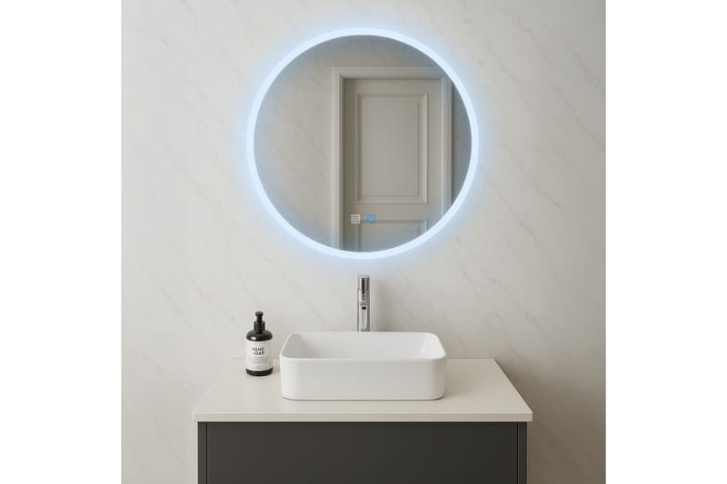 Clas Rundt Badeværelsesspejl med LED-belysning 100 cm - Anti-Fog og Touch-Kontrol - Hus & renovering - Køkken & bad - Badeværelse - Badeværelsesmøbler - Badeværelsesspejl