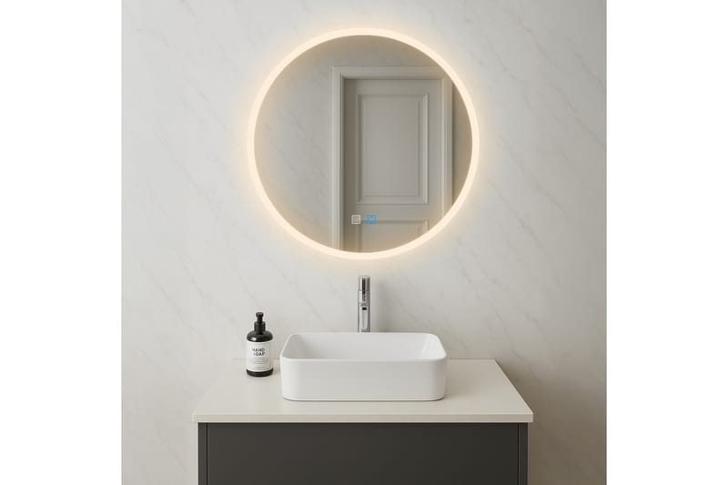 Clas Rundt Badeværelsesspejl med LED-belysning 100 cm - Anti-Fog og Touch-Kontrol - Hus & renovering - Køkken & bad - Badeværelse - Badeværelsesmøbler - Badeværelsesspejl