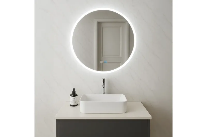 Clas Rundt Badeværelsesspejl med LED-belysning 100 cm, Anti-Fog og Touch-Kontrol