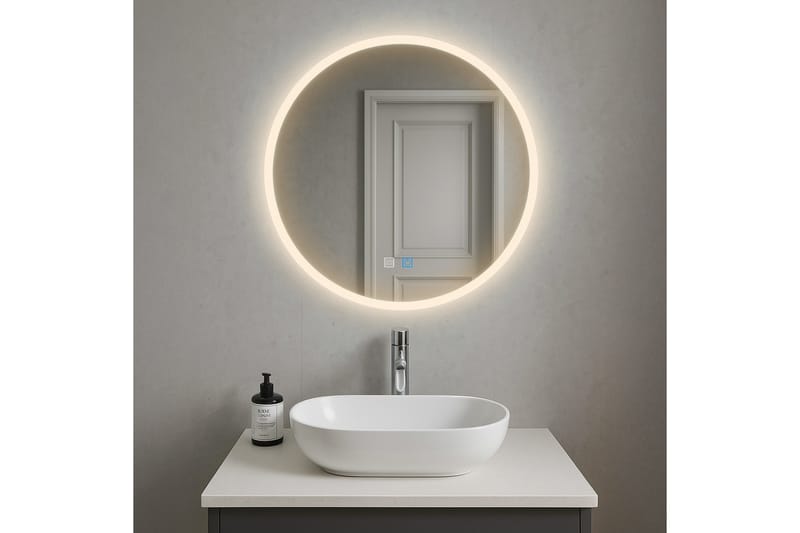 Clas Rundt Badeværelsesspejl med LED-belysning 120 cm - Anti-Fog og Touch-Kontrol - Hus & renovering - Køkken & bad - Badeværelse - Badeværelsesmøbler - Badeværelsesspejl