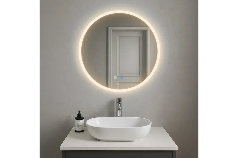 Clas Rundt Badeværelsesspejl med LED-belysning 120 cm - Anti-Fog og Touch-Kontrol - Hus & renovering - Køkken & bad - Badeværelse - Badeværelsesmøbler - Badeværelsesspejl