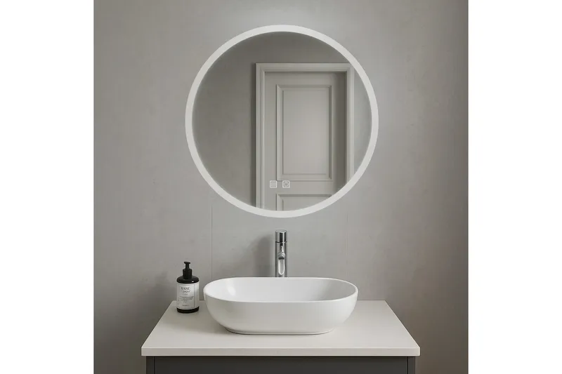 Clas Rundt Badeværelsesspejl med LED-belysning 120 cm - Anti-Fog og Touch-Kontrol - Hus & renovering - Køkken & bad - Badeværelse - Badeværelsesmøbler - Badeværelsesspejl
