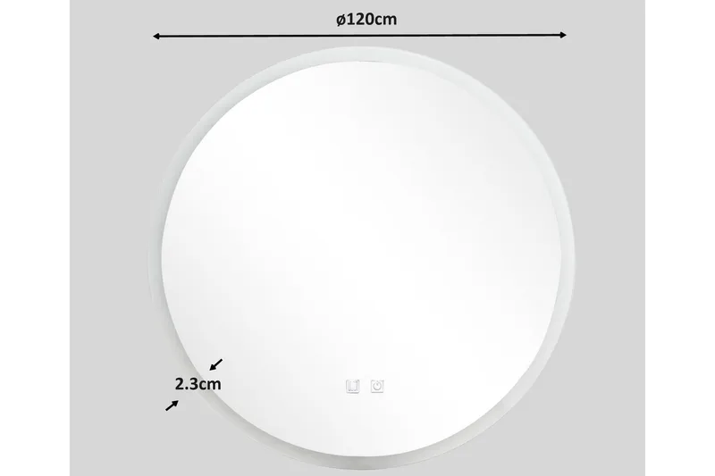 Clas Rundt Badeværelsesspejl med LED-belysning 120 cm - Anti-Fog og Touch-Kontrol - Hus & renovering - Køkken & bad - Badeværelse - Badeværelsesmøbler - Badeværelsesspejl