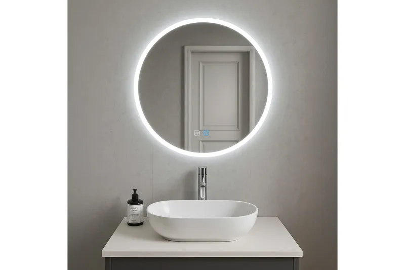 Clas Rundt Badeværelsesspejl med LED-belysning 120 cm, Anti-Fog og Touch-Kontrol