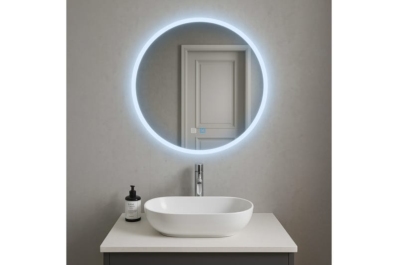 Clas Rundt Badeværelsesspejl med LED-belysning 120 cm - Anti-Fog og Touch-Kontrol - Hus & renovering - Køkken & bad - Badeværelse - Badeværelsesmøbler - Badeværelsesspejl