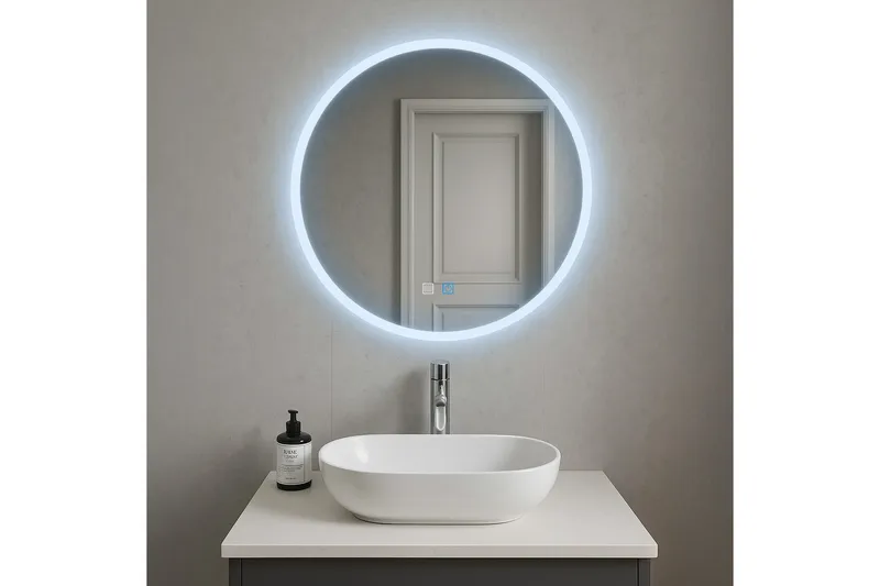 Clas Rundt Badeværelsesspejl med LED-belysning 120 cm - Anti-Fog og Touch-Kontrol - Hus & renovering - Køkken & bad - Badeværelse - Badeværelsesmøbler - Badeværelsesspejl