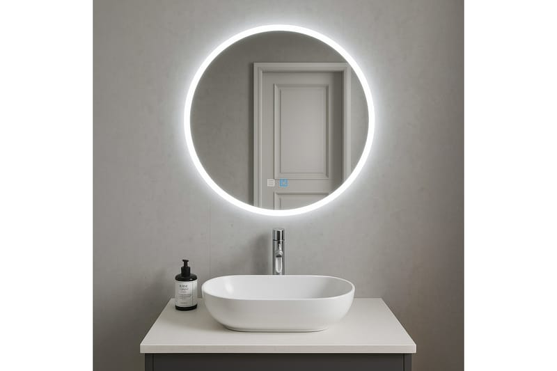 Clas Rundt Badeværelsesspejl med LED-belysning 120 cm - Transparent - Hus & renovering - Køkken & bad - Badeværelse - Badeværelsesmøbler - Badeværelsesspejl