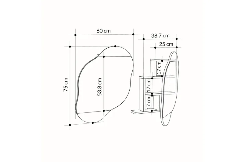 Dartmoor Badeværelsesspejl 60 cm Rektangulært - Hvid Marmor - Hus & renovering - Køkken & bad - Badeværelse - Badeværelsesmøbler - Badeværelsesspejl