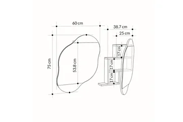 Dartmoor Badeværelsesspejl 60 cm Rektangulært - Hvid - Hus & renovering - Køkken & bad - Badeværelse - Badeværelsesmøbler - Badeværelsesspejl