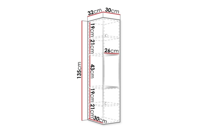 Dunvegan Højskab badeværelse 135 cm - Brun - Badeværelsesskab - Vasketøjsskab - Vægskabe & højskabe