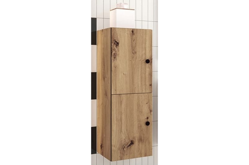 Dunvegan Højskab badeværelse 90 cm - Brun - Badeværelsesskab - Vasketøjsskab - Vægskabe & højskabe