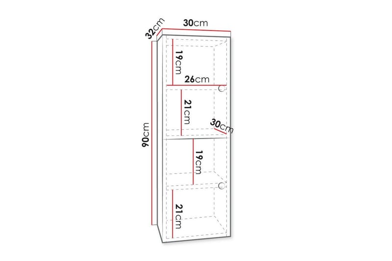 Dunvegan Højskab badeværelse 90 cm - Hvid - Badeværelsesskab - Vasketøjsskab - Vægskabe & højskabe