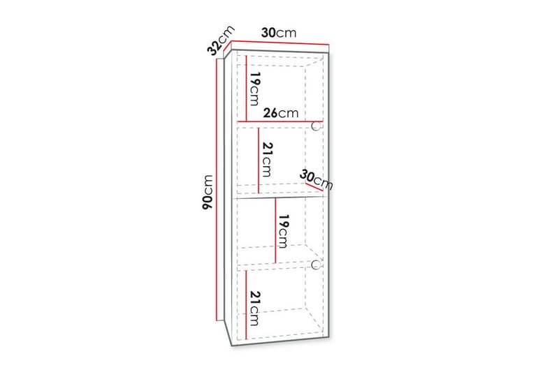 Dunvegan Højskab badeværelse 90 cm - Sort - Badeværelsesskab - Vasketøjsskab - Vægskabe & højskabe