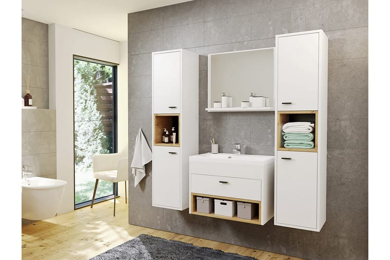 Ekomi Møbelsæt til Badeværelse 133 cm - Hus & renovering - Køkken & bad - Badeværelse - Badeværelsesmøbler - Komplette møbelpakker