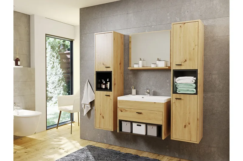 Ekomi Møbelsæt til Badeværelse 133 cm - Hus & renovering - Køkken & bad - Badeværelse - Badeværelsesmøbler - Komplette møbelpakker