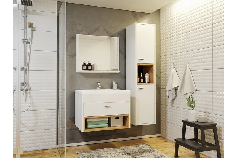 Ekomi Møbelsæt til Badeværelse 133 cm - Hus & renovering - Køkken & bad - Badeværelse - Badeværelsesmøbler - Komplette møbelpakker