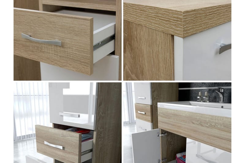 Ericka Møbelsæt til Badeværelse 133 cm - Hus & renovering - Køkken & bad - Badeværelse - Badeværelsesmøbler - Komplette møbelpakker