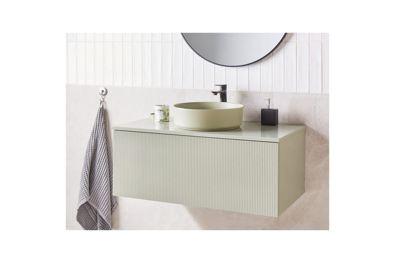 Håndvaskskab Alzira Grøn, 100x52x40 cm - Grøn, 100x52x40 cm - Hus & renovering - Køkken & bad - Badeværelse - Badeværelsesmøbler - Badeværelsesskab