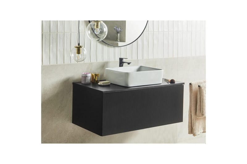 Håndvaskskab Alzira Sort, 100x52x40 cm - Sort, 100x52x40 cm - Hus & renovering - Køkken & bad - Badeværelse - Badeværelsesmøbler - Badeværelsesskab