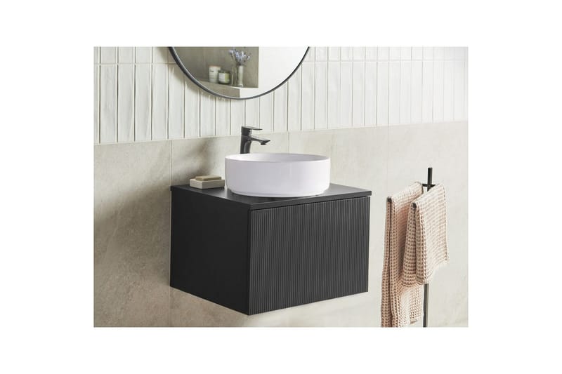 Håndvaskskab Alzira Sort, 60x52x40 cm - Sort, 60x52x40 cm - Hus & renovering - Køkken & bad - Badeværelse - Badeværelsesmøbler - Badeværelsesskab