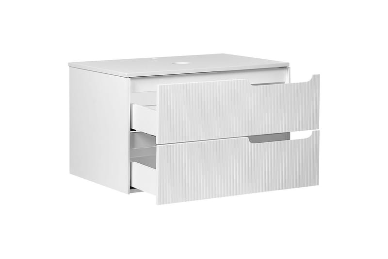 Håndvaskskab Quintela Hvid, 80x52x48 cm - Hvid, 80x52x48 cm - Hus & renovering - Køkken & bad - Badeværelse - Badeværelsesmøbler - Badeværelsesskab
