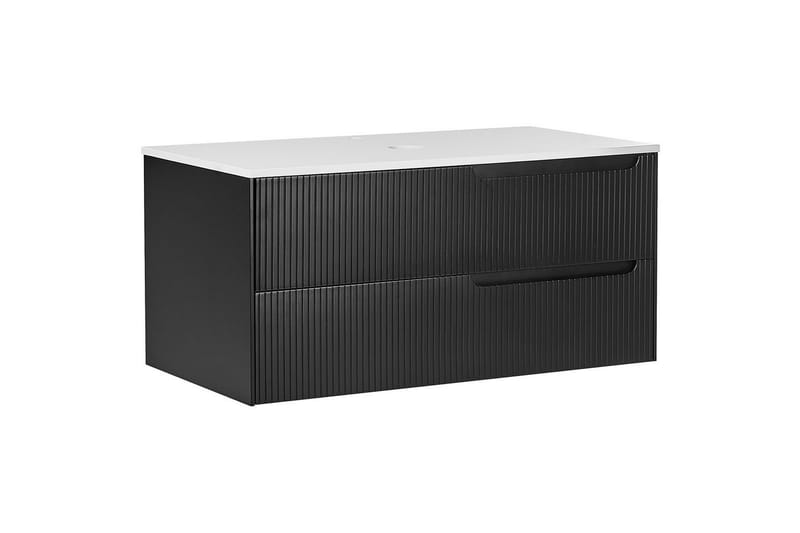 Håndvaskskab Quintela Sort, Hvid, 100x52x48 cm - Sort, Hvid, 100x52x48 cm - Hus & renovering - Køkken & bad - Badeværelse - Badeværelsesmøbler - Badeværelsesskab