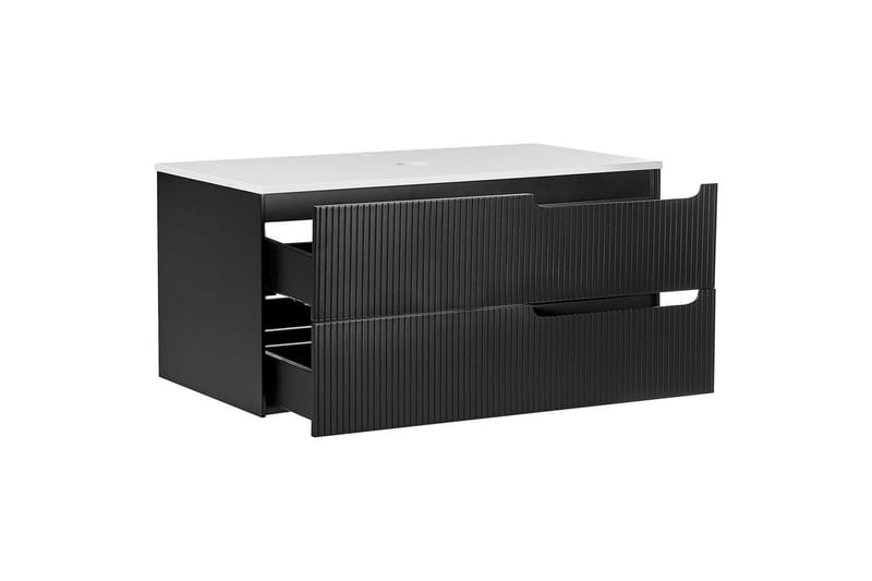 Håndvaskskab Quintela Sort, Hvid, 100x52x48 cm - Sort, Hvid, 100x52x48 cm - Hus & renovering - Køkken & bad - Badeværelse - Badeværelsesmøbler - Badeværelsesskab