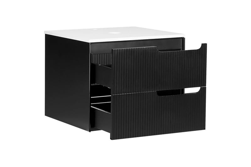 Håndvaskskab Quintela Sort, Hvid, 60x52x48 cm - Sort, Hvid, 60x52x48 cm - Hus & renovering - Køkken & bad - Badeværelse - Badeværelsesmøbler - Badeværelsesskab