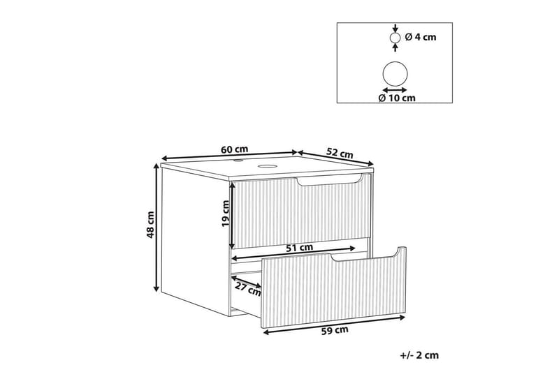 Håndvaskskab Quintela Sort, Hvid, 60x52x48 cm - Sort, Hvid, 60x52x48 cm - Hus & renovering - Køkken & bad - Badeværelse - Badeværelsesmøbler - Badeværelsesskab