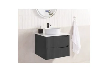 Håndvaskskab Quintela Sort, Hvid, 60x52x48 cm - Sort, Hvid, 60x52x48 cm - Hus & renovering - Køkken & bad - Badeværelse - Badeværelsesmøbler - Badeværelsesskab