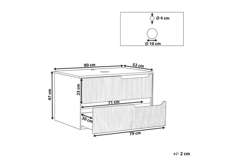 Håndvaskskab Quintela Sort, Hvid, 80x52x48 cm - Sort, Hvid, 80x52x48 cm - Hus & renovering - Køkken & bad - Badeværelse - Badeværelsesmøbler - Badeværelsesskab